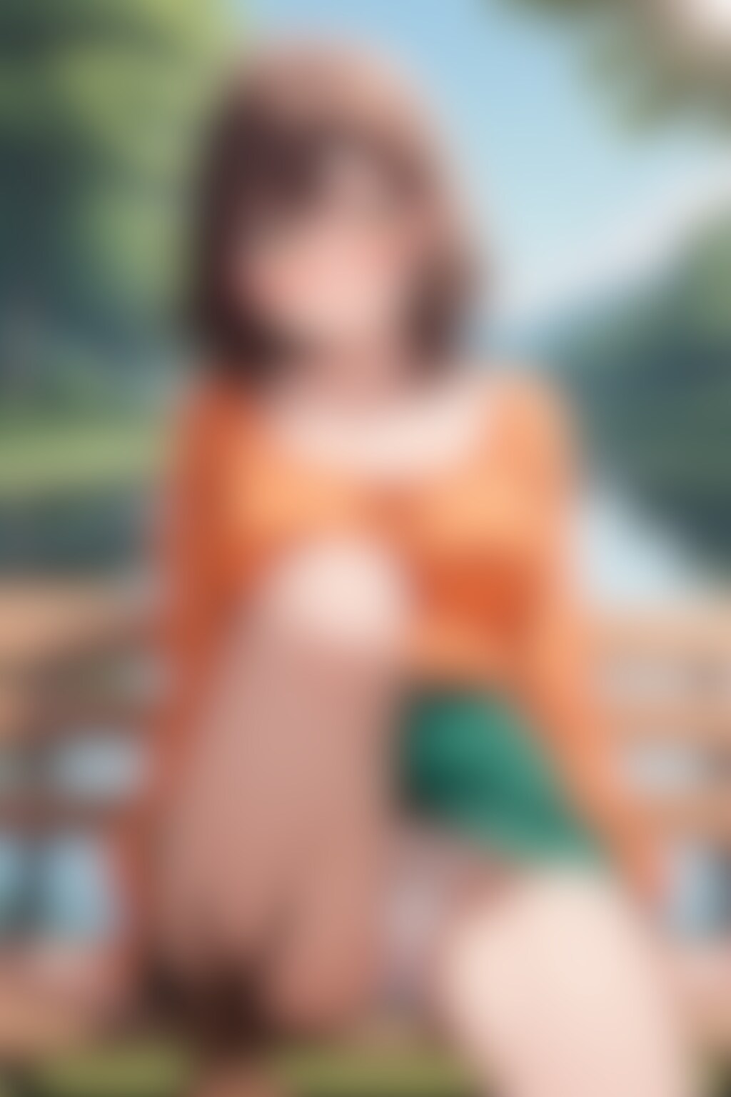 40枚:公園のベンチで大胆に足を組み替える彼女