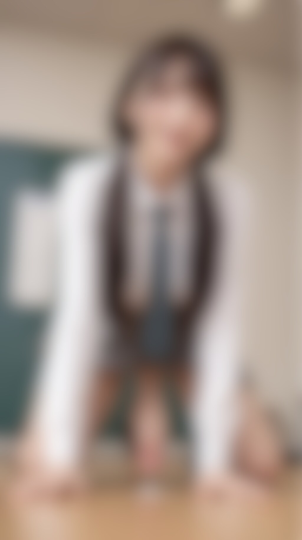 ふたなり制服四つん這い