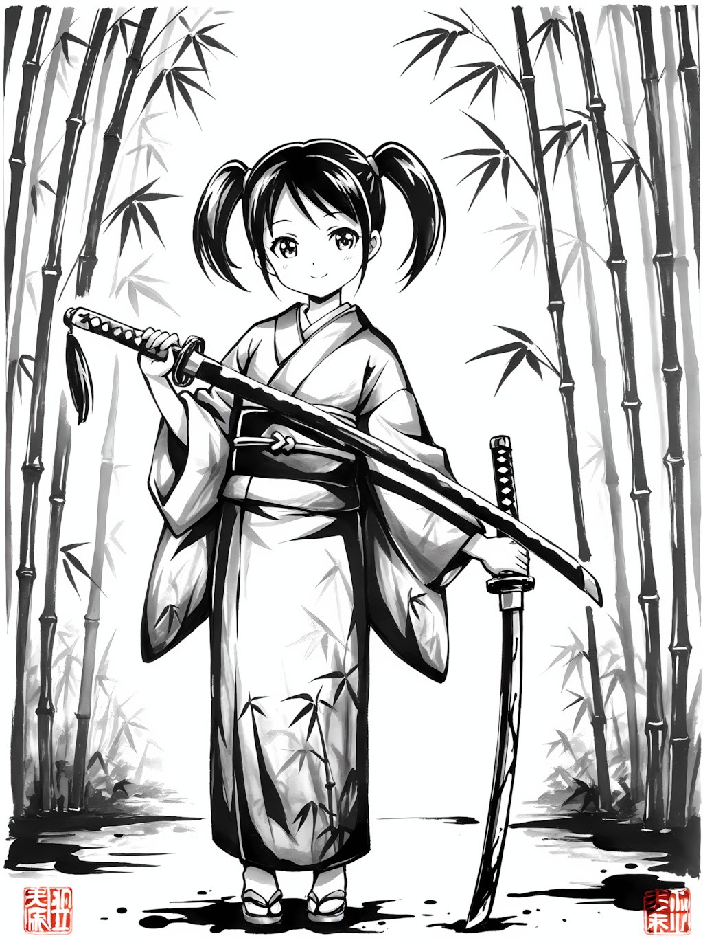 きのこ相手に長物は不要であったなｗ別イラスト