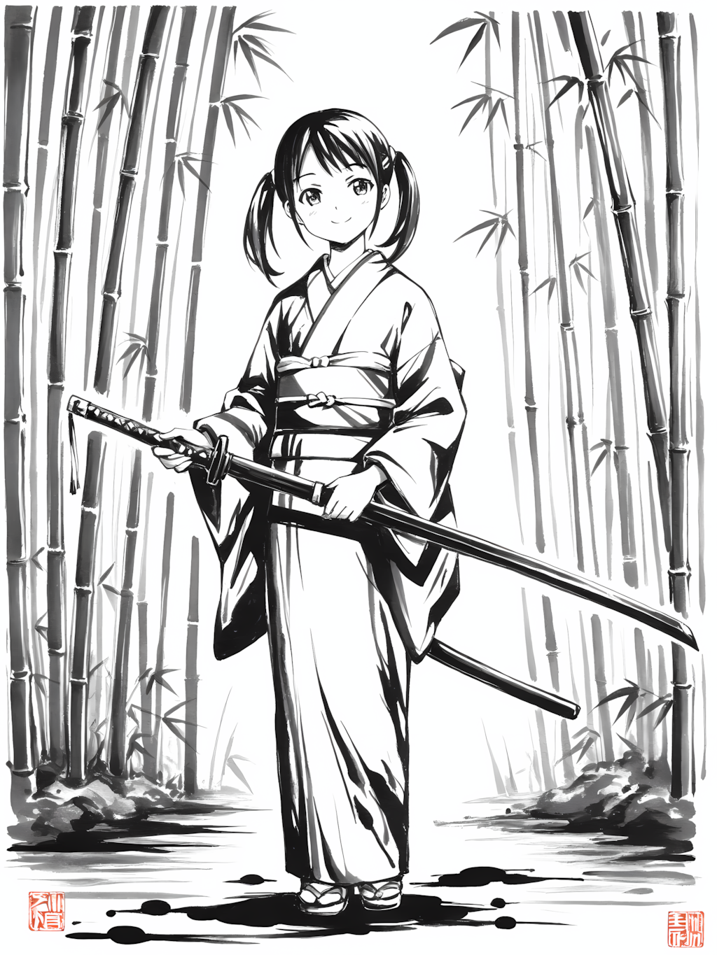 きのこ相手に長物は不要であったなｗ別イラスト