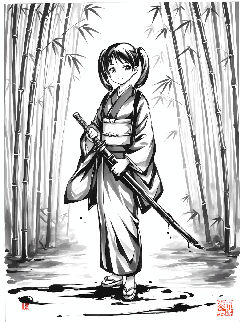 きのこ相手に長物は不要であったなｗ別イラスト
