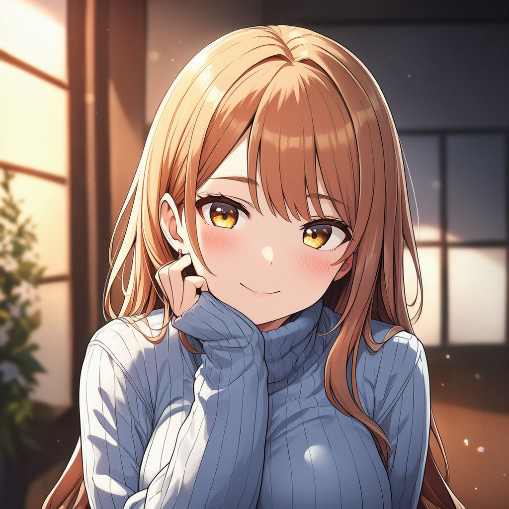 リブ生地セーター