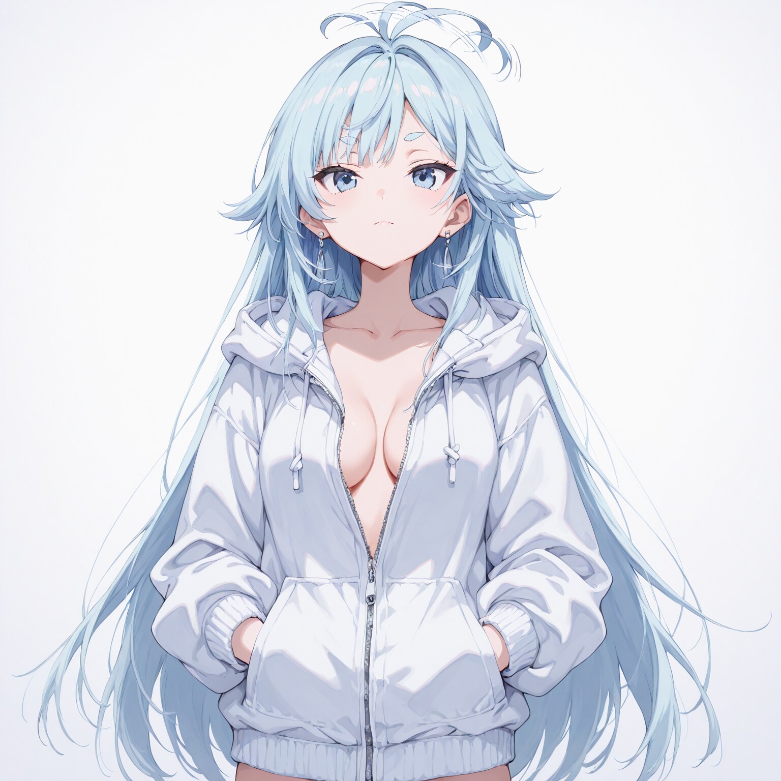 ギリギリの貧乳パーカー