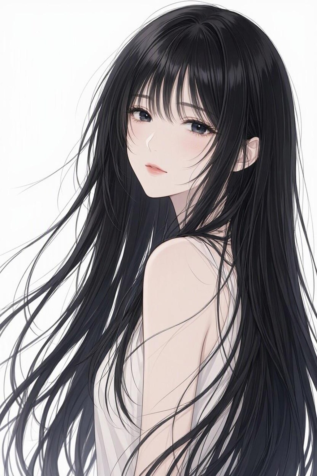 黒髪ロングストレートまとめ