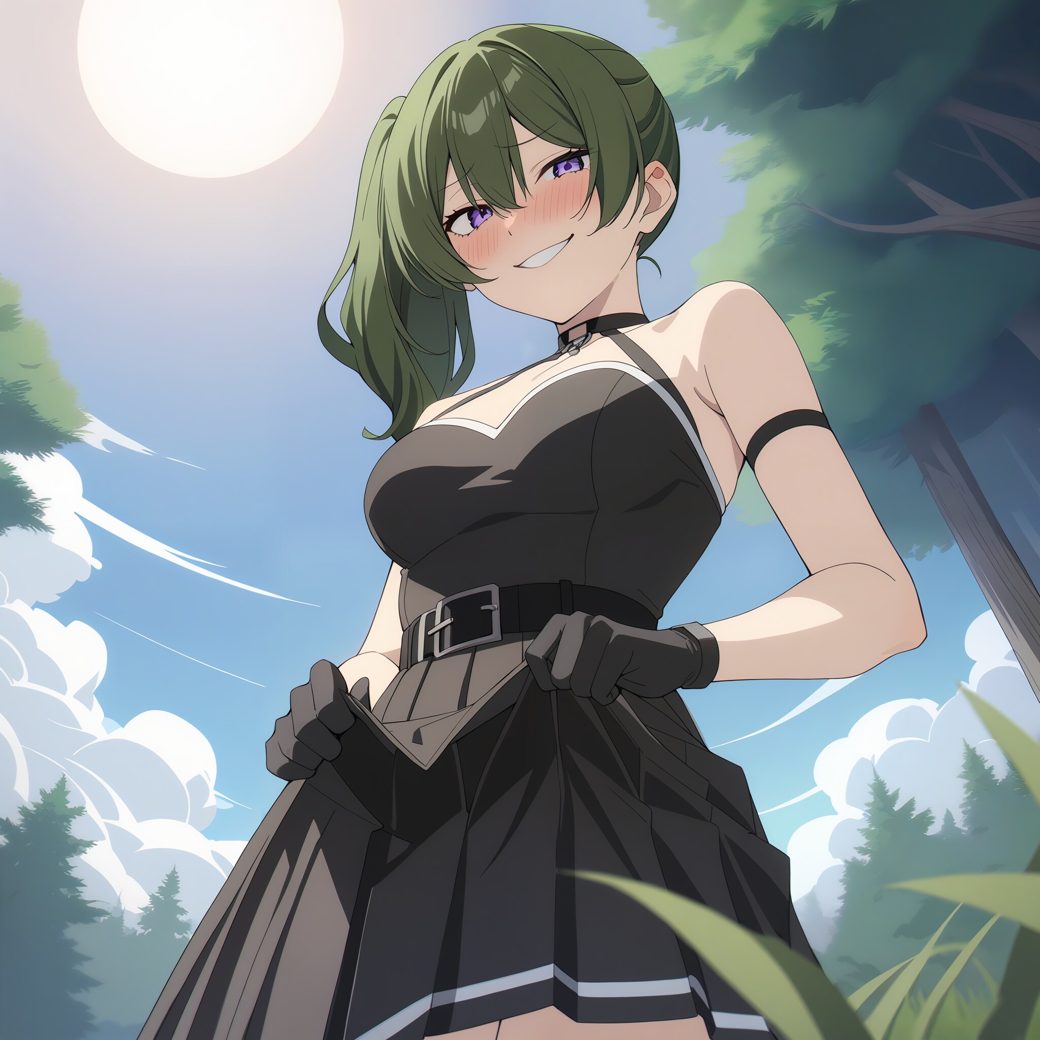 スカートたくし上げ / Lift up skirt