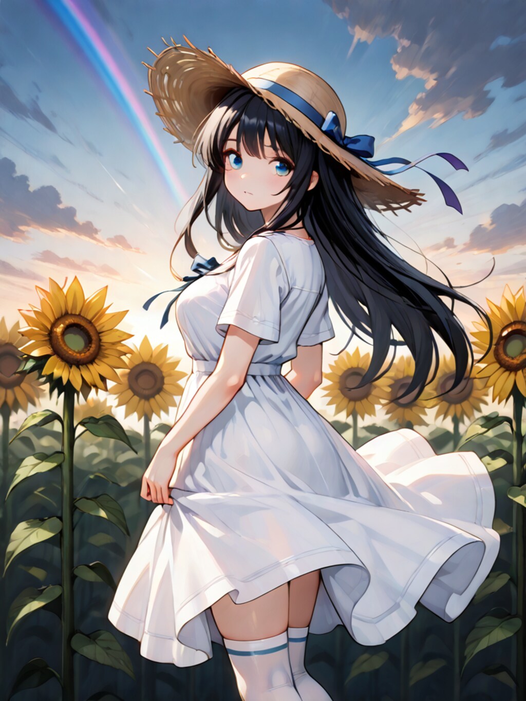 夜のお散歩@ひまわり畑