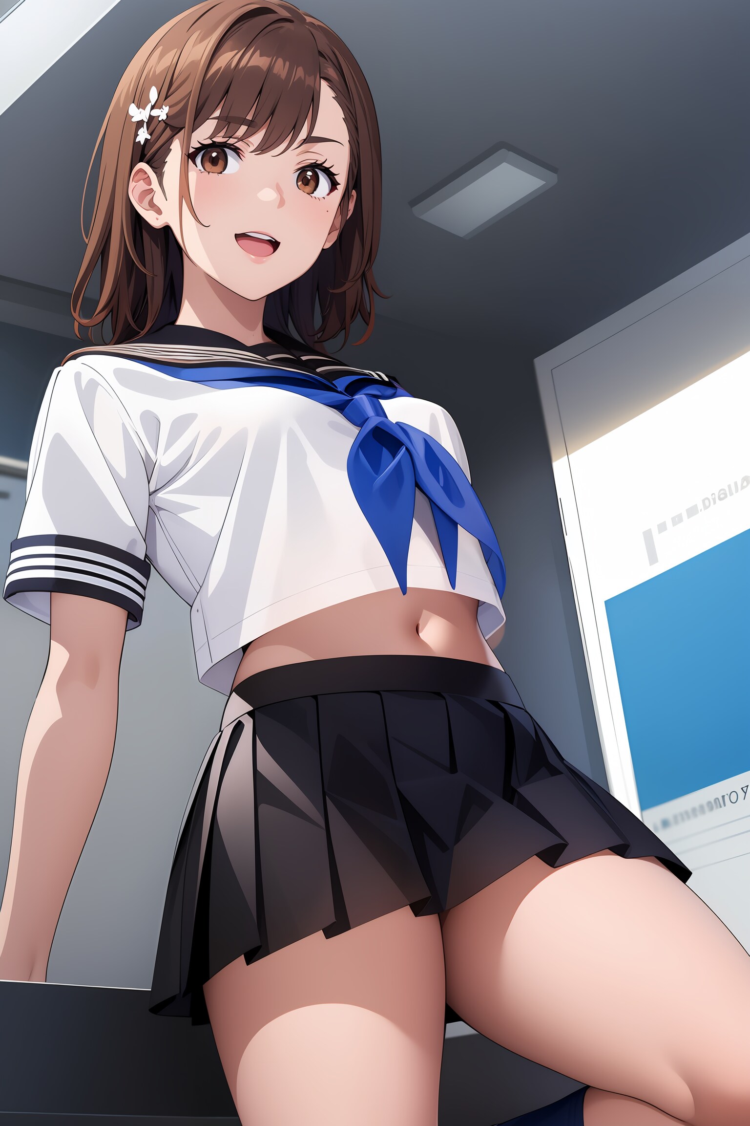 美琴のセーラー服＆ブルマ姿 / Mikoto in sailor uniform and bloomers / 身穿水手服和運動短褲的美琴