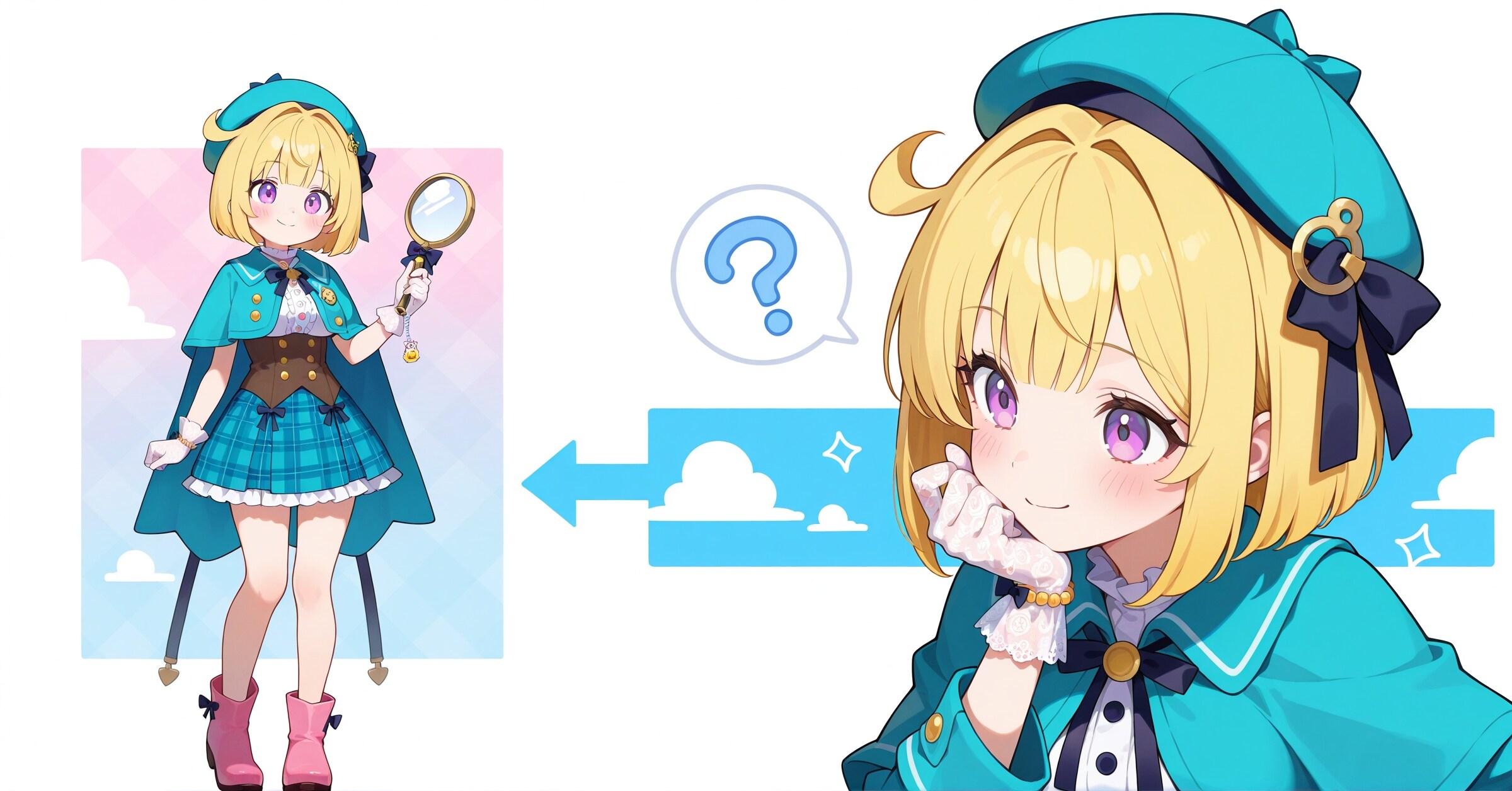 キュート探偵ガールコーデ