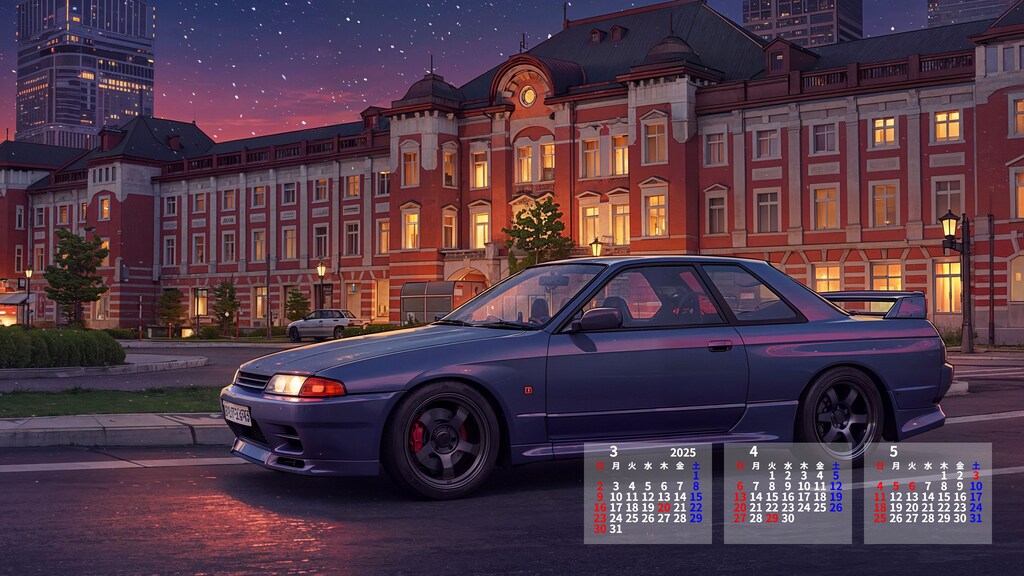 4K壁紙カレンダー①（2025年3月～2025年5月）