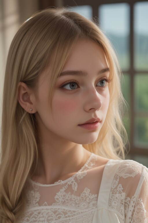 顔アップ　レースファッション編