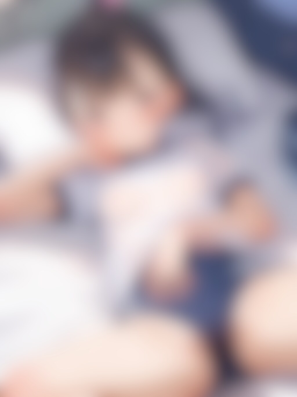 体操服ブルマ姿の〇リJ〇ちゃんたちがベッドで濡れ透け（10枚）