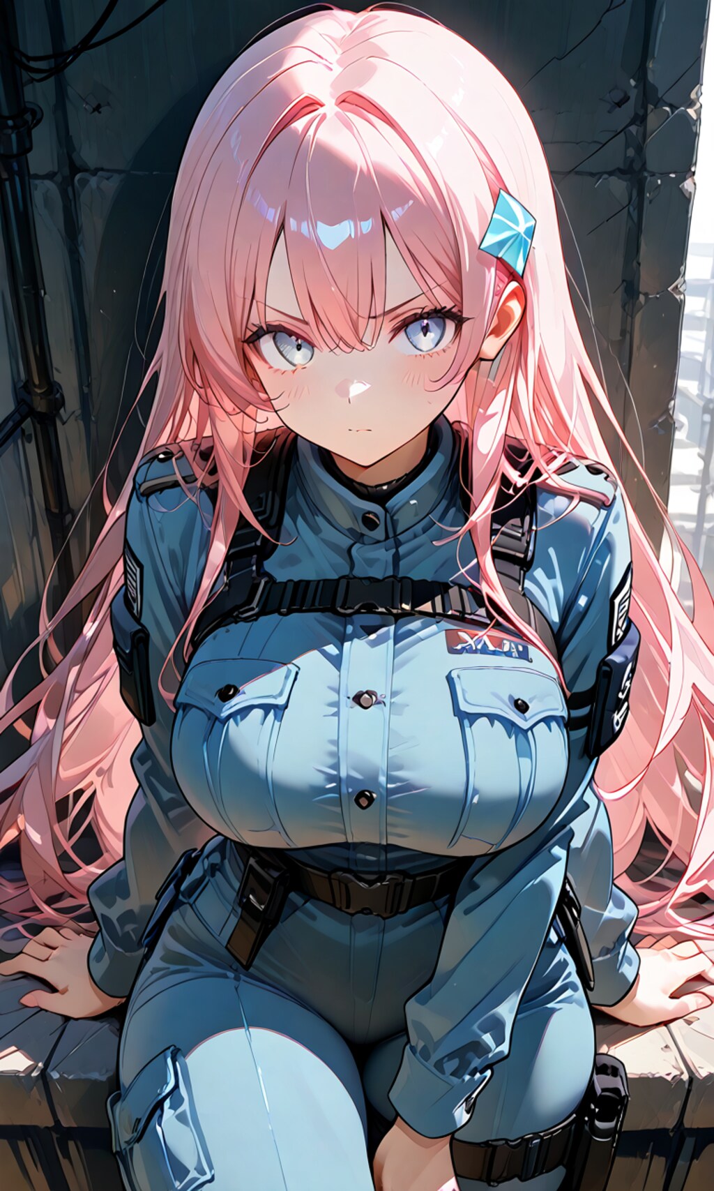 制服姿の少女
