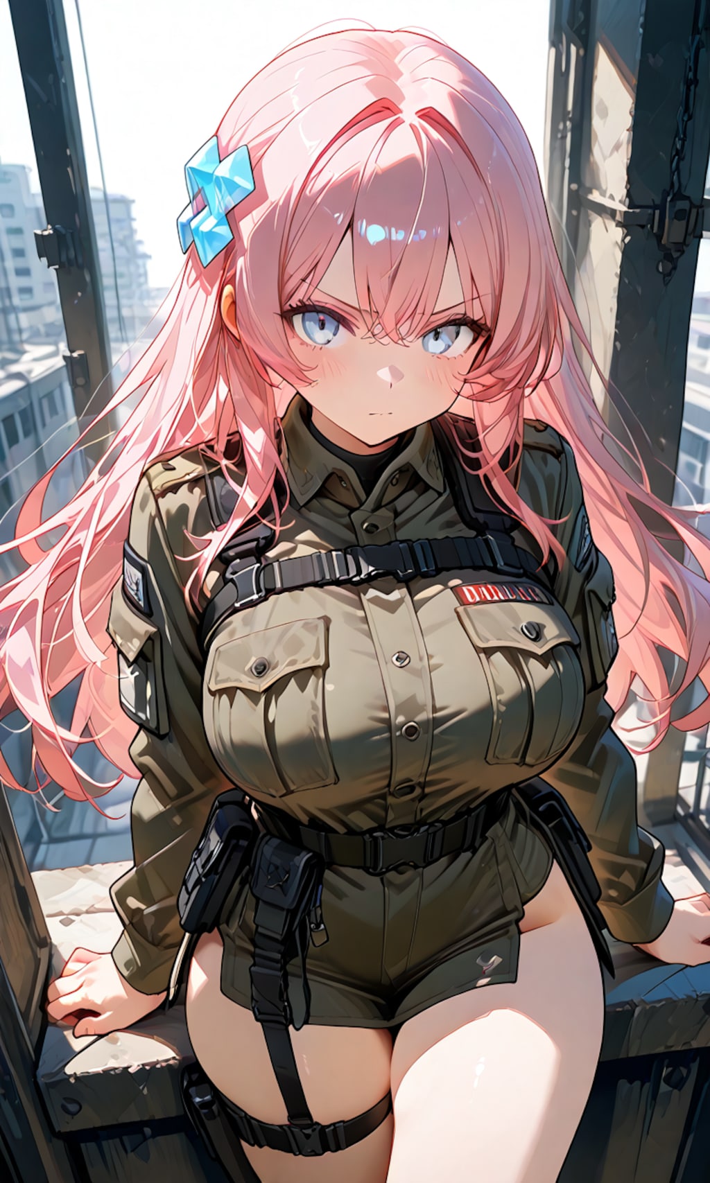 制服姿の少女