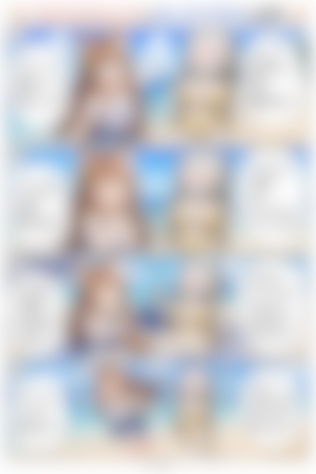 小さな女の子とスーパードライの４コマ漫画(海で遊ぶ編)