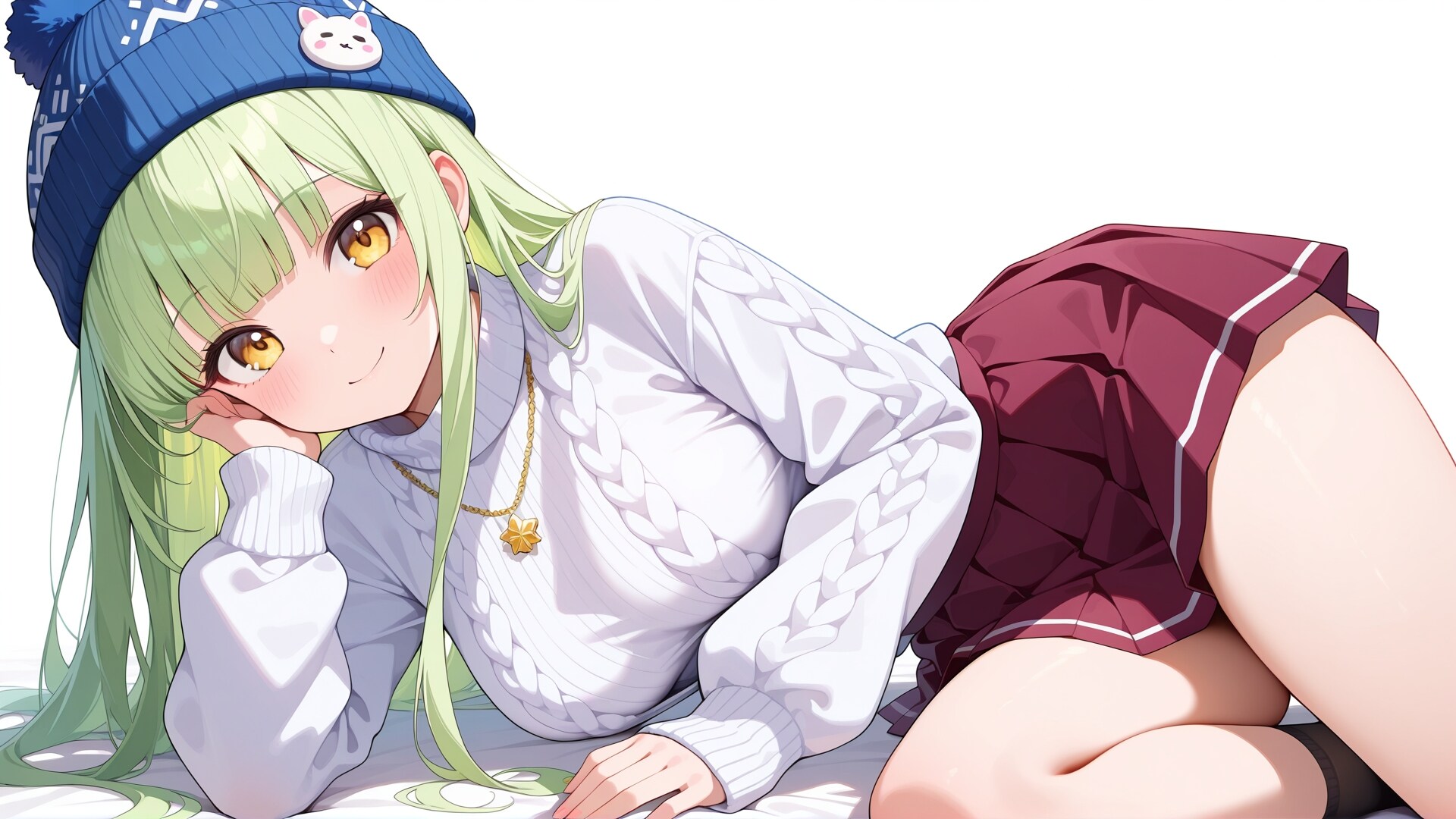 秋のカジュアルニット帽コーデ