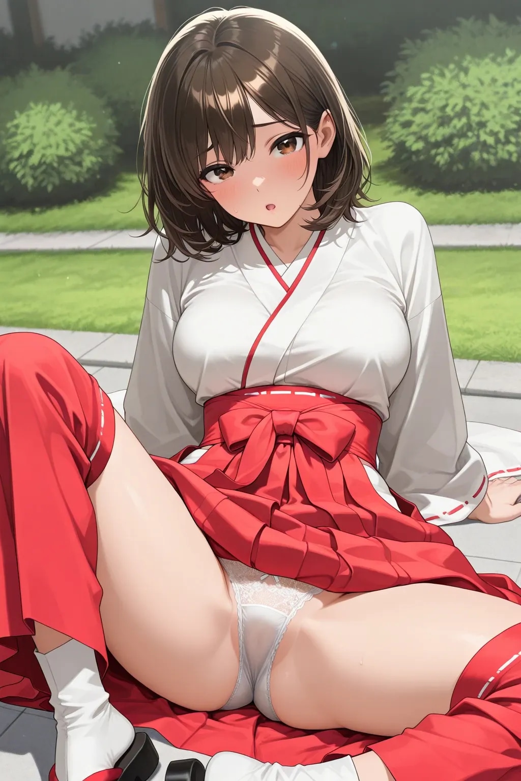 5枚:開脚巫女