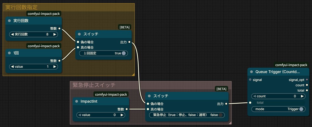ComfyUIの実行回数を切り替える