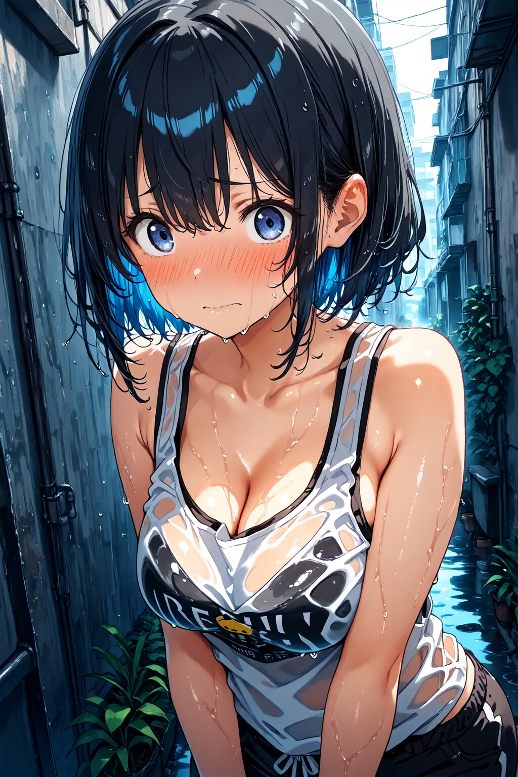 濡れ透けタンクトップ(19)