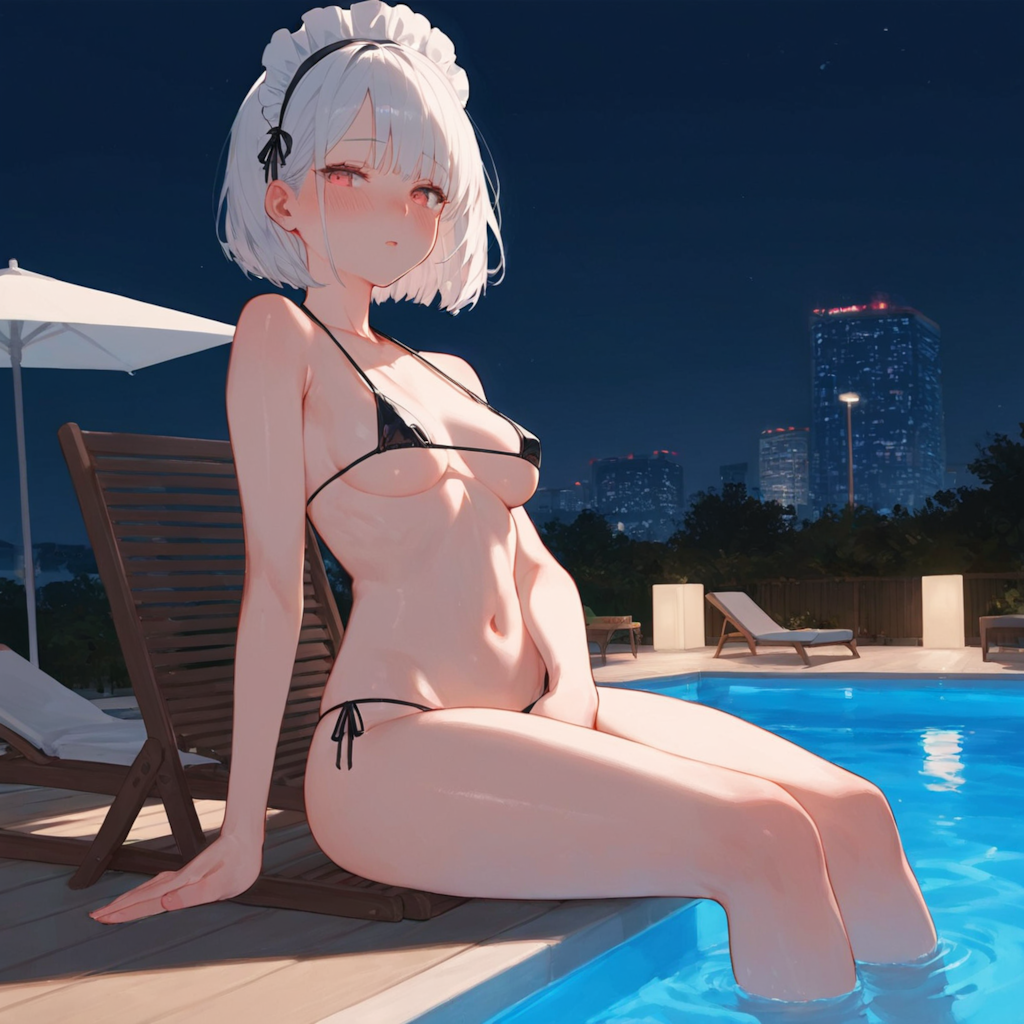 メイド水着イラスト(10枚)
