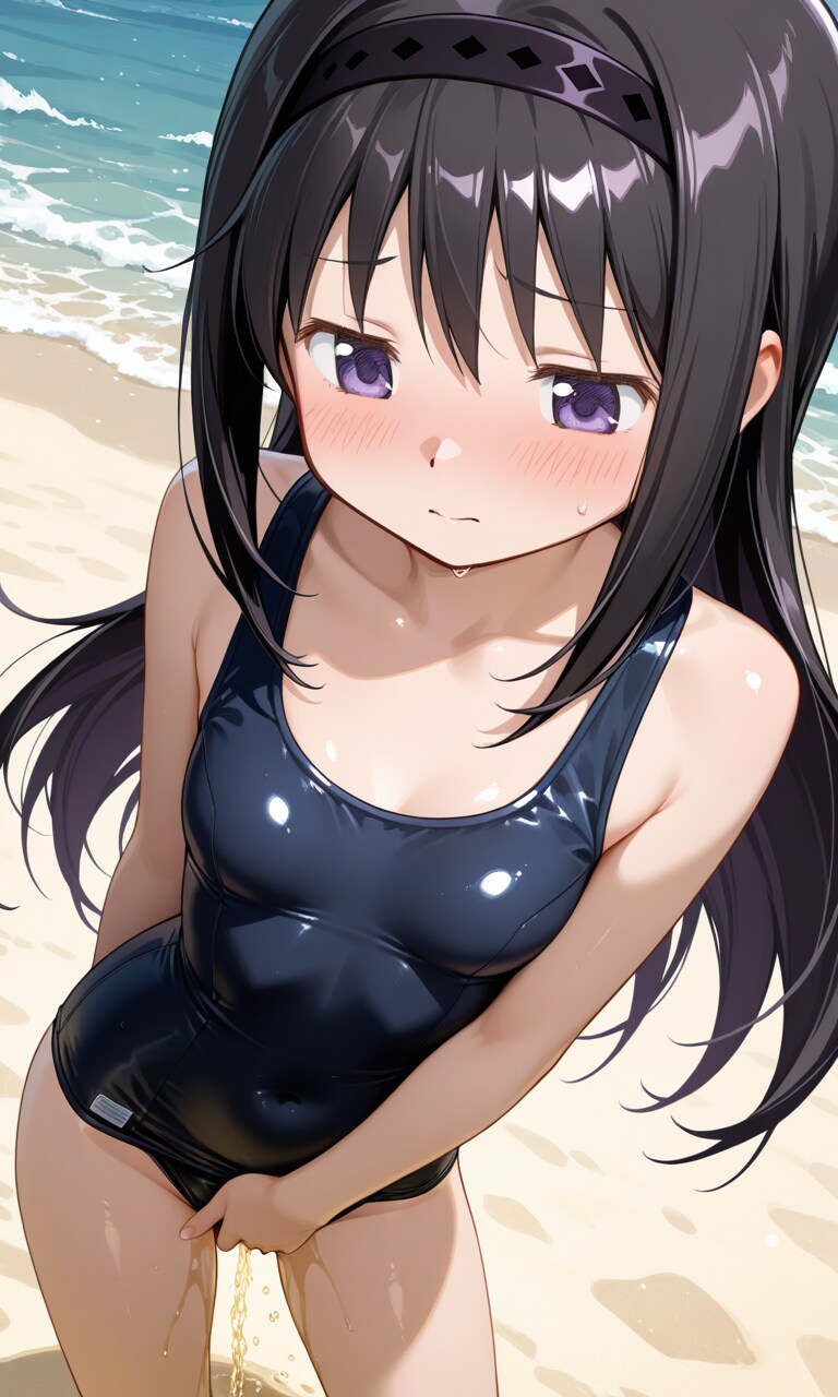 蔵出しおしっこお漏らしチャレンジ【暁美ほ〇ら】（スクール水着）その2