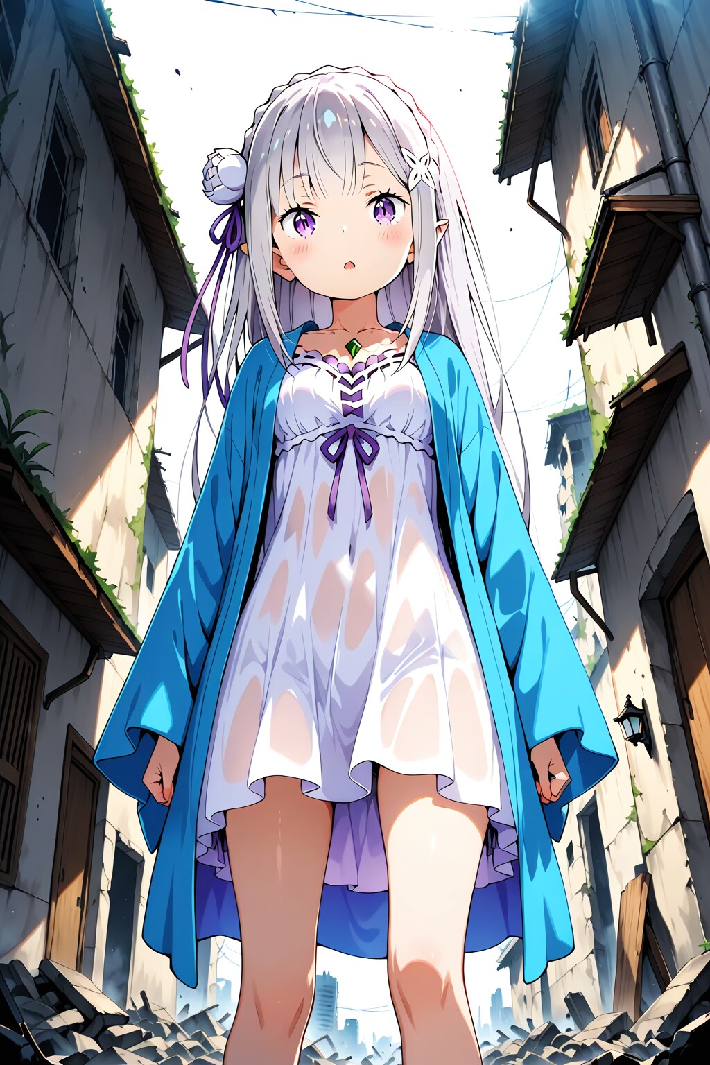 銀髪の少女と瓦礫の街