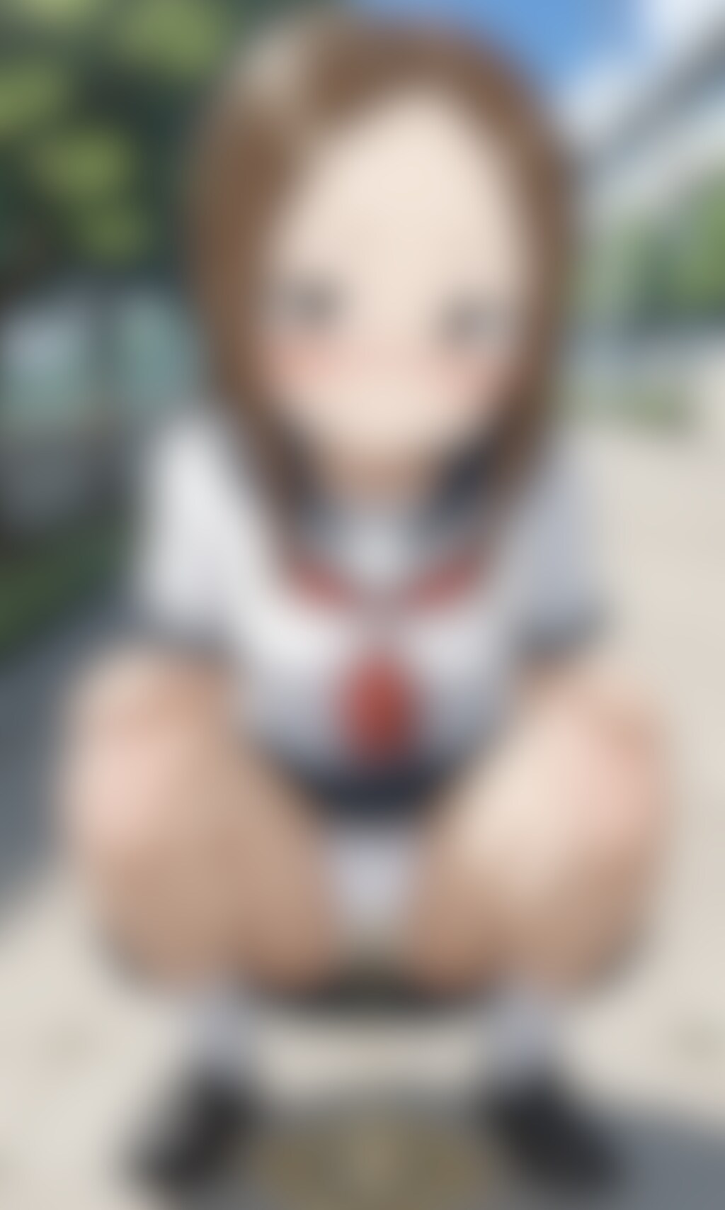 おしっこお漏らしチャレンジ【高〇さん】(セーラー服)