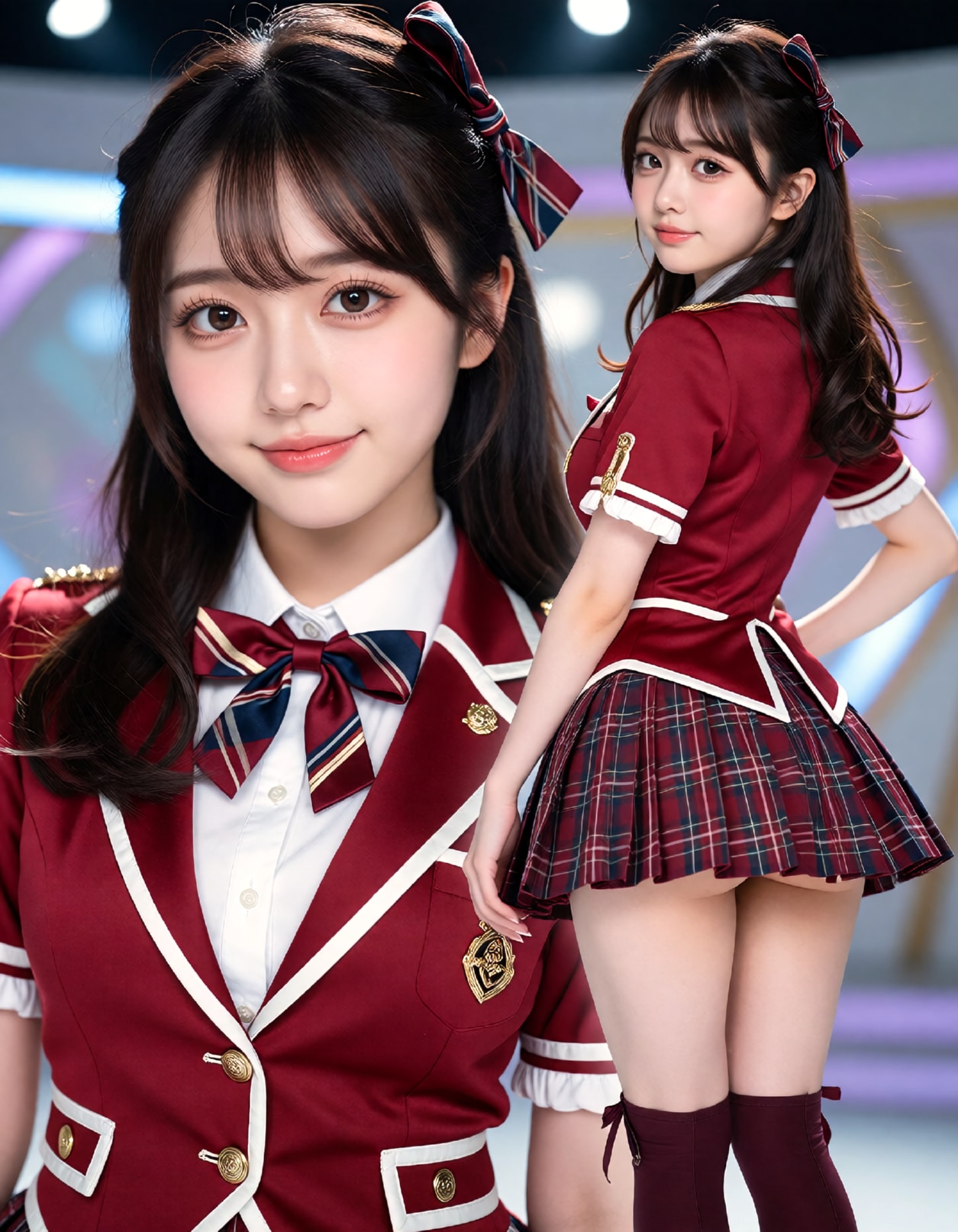 260911P【10枚】アイドルグループメンバー紹介（赤系制服）