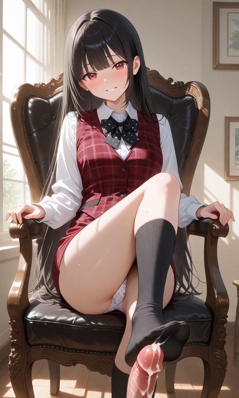 パンチラ足こき