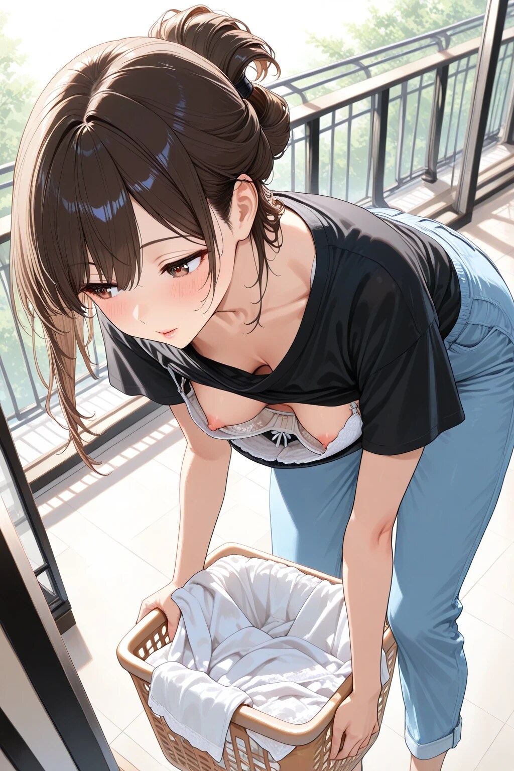 11枚:童貞を殺すTシャツで洗濯胸チラ