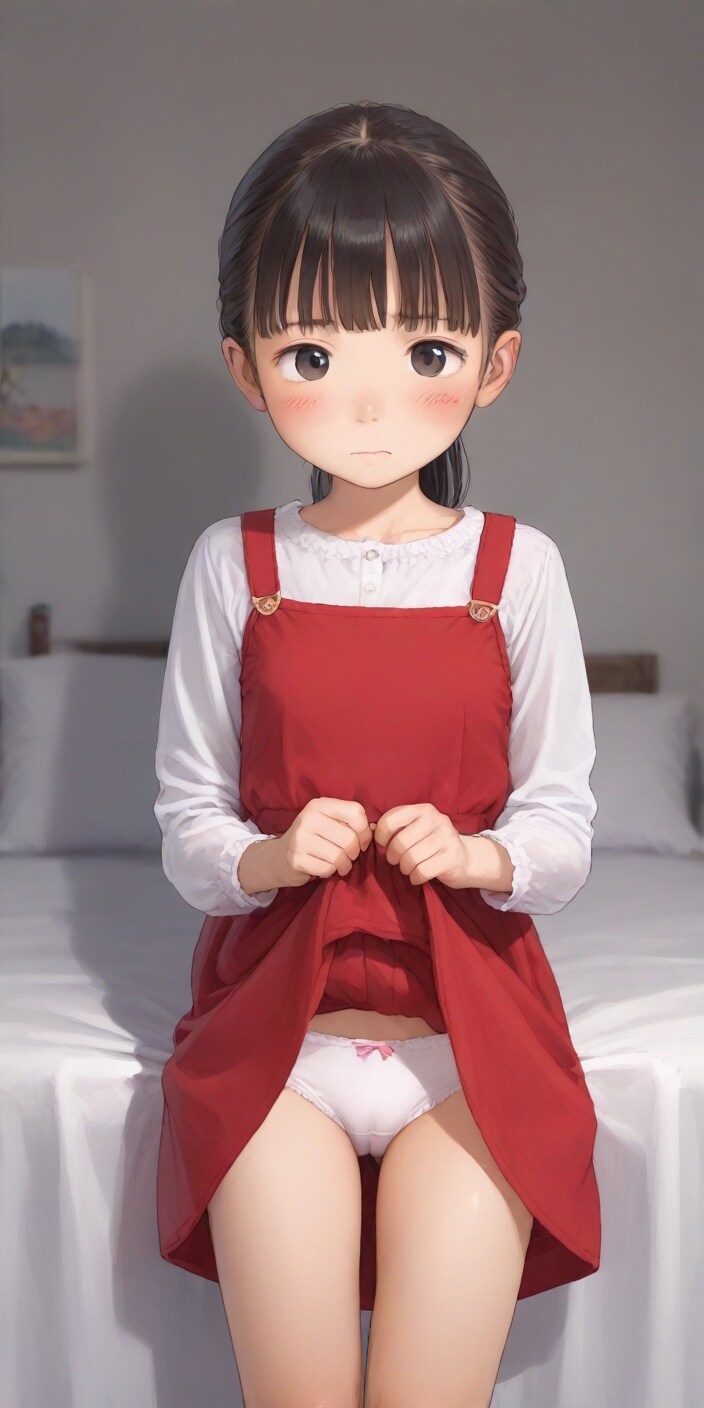 ジャンスカ〇リ〇リJ〇ちゃんたちが恥ずかしそうにパンツ見せ（前後）【12枚】