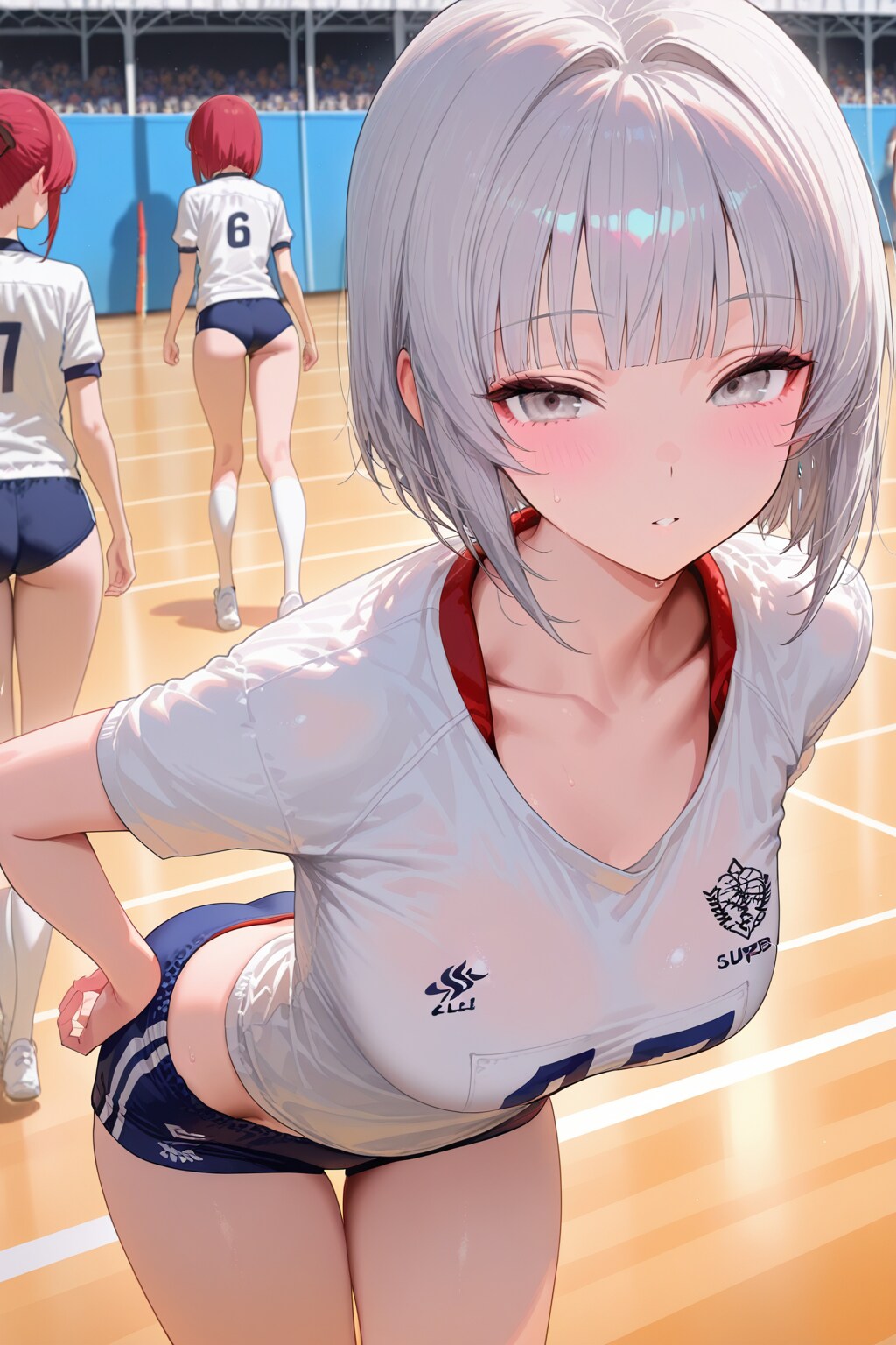 バレー中の女の子