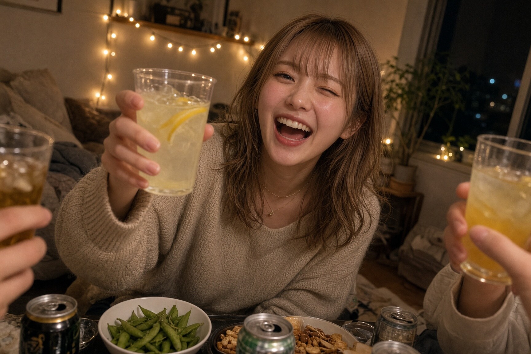 宅飲み後