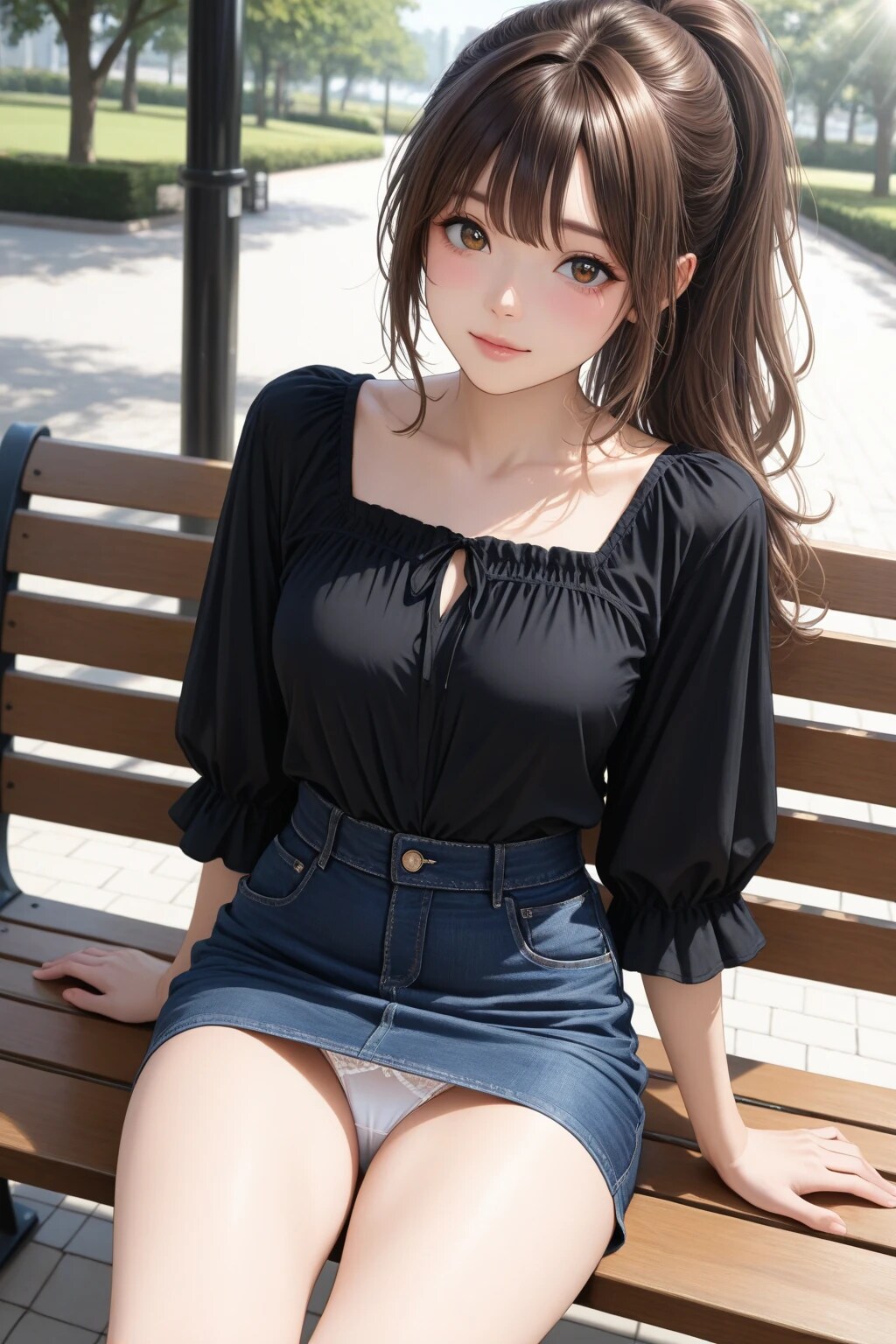 40枚:公園ベンチでパンチラ