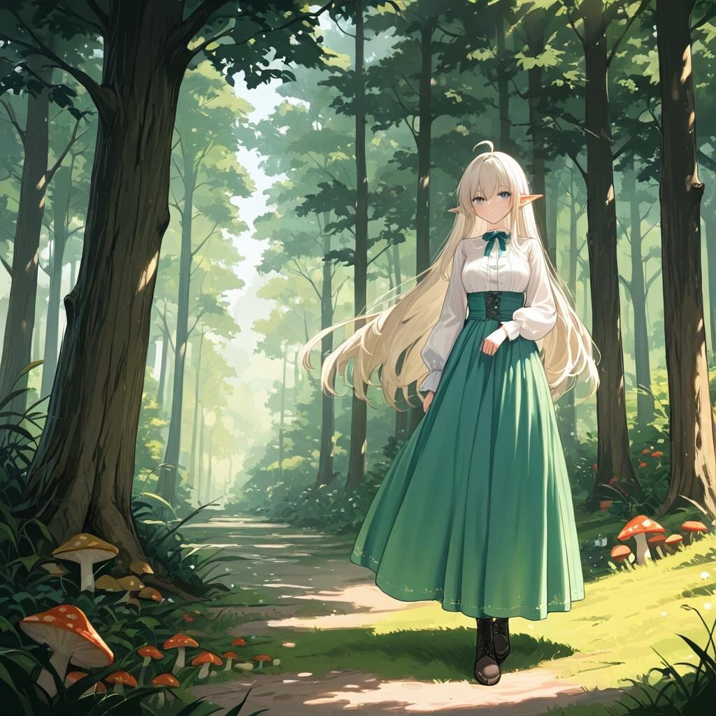 +エルフとスローライフ風+