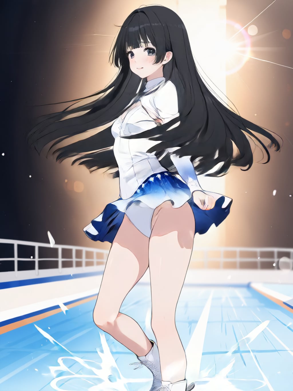 スケートでターン【パラパライラスト】