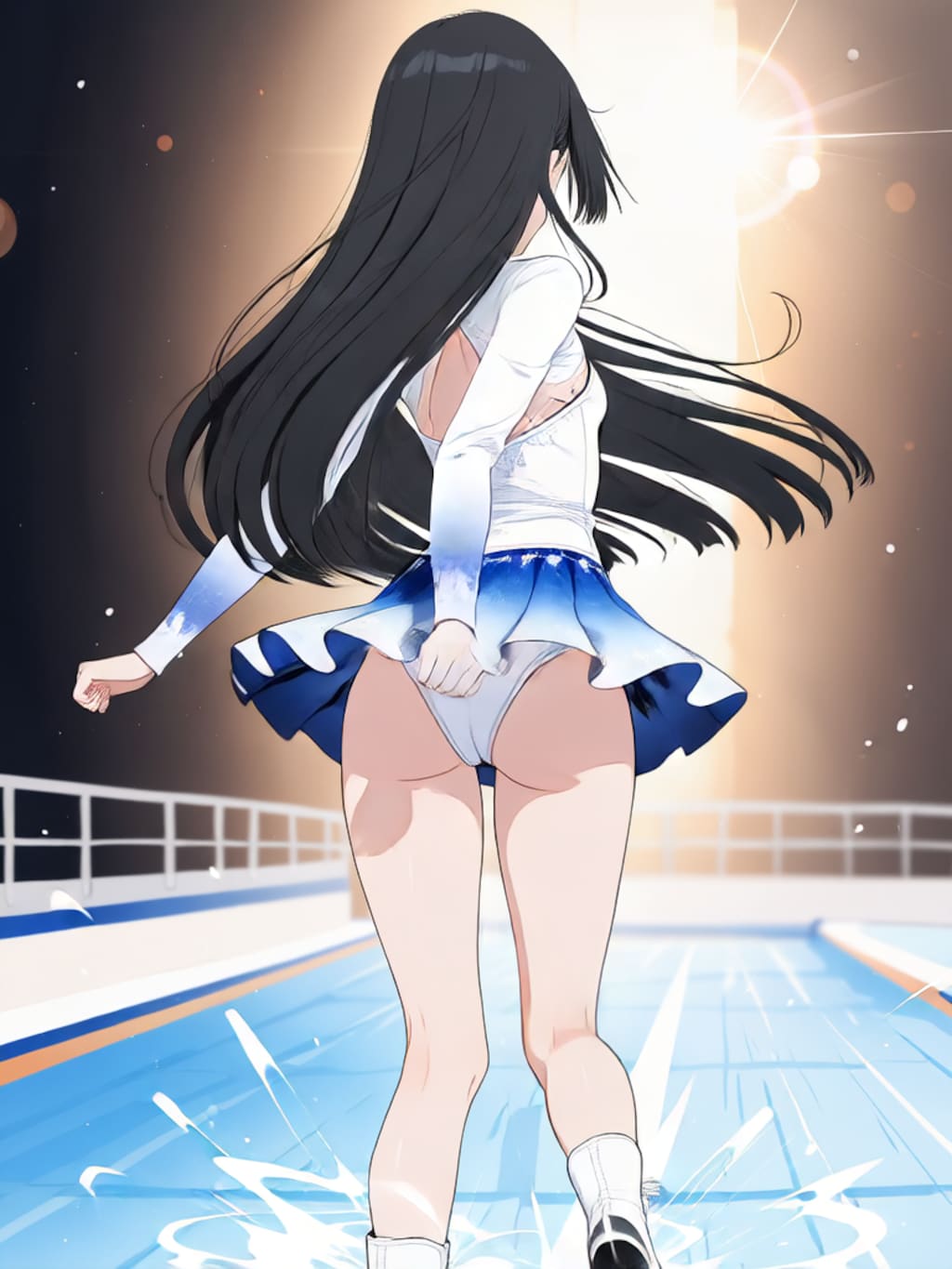 スケートでターン【パラパライラスト】