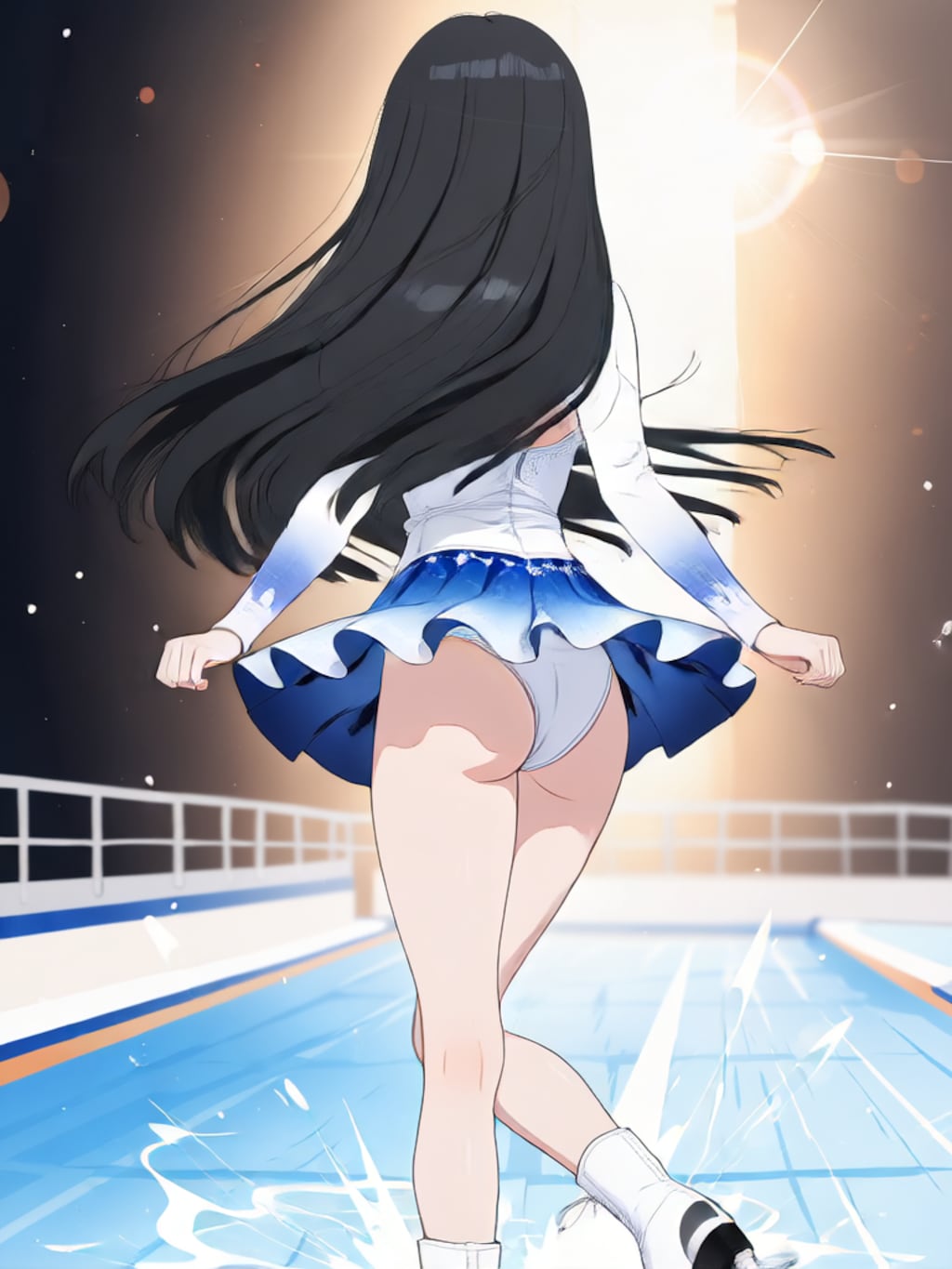 スケートでターン【パラパライラスト】