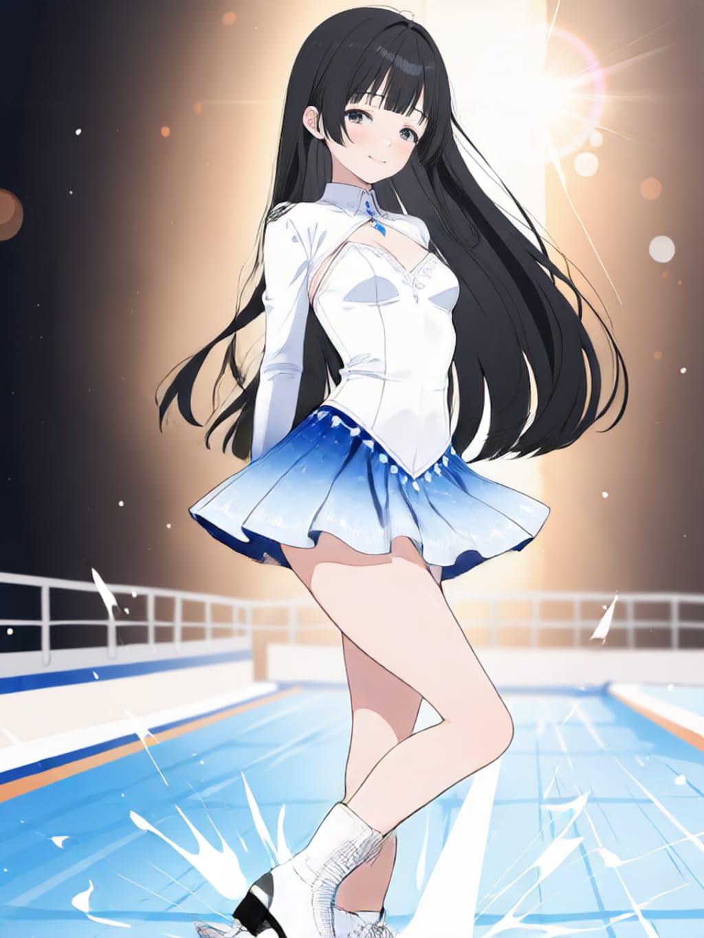 スケートでターン【パラパライラスト】