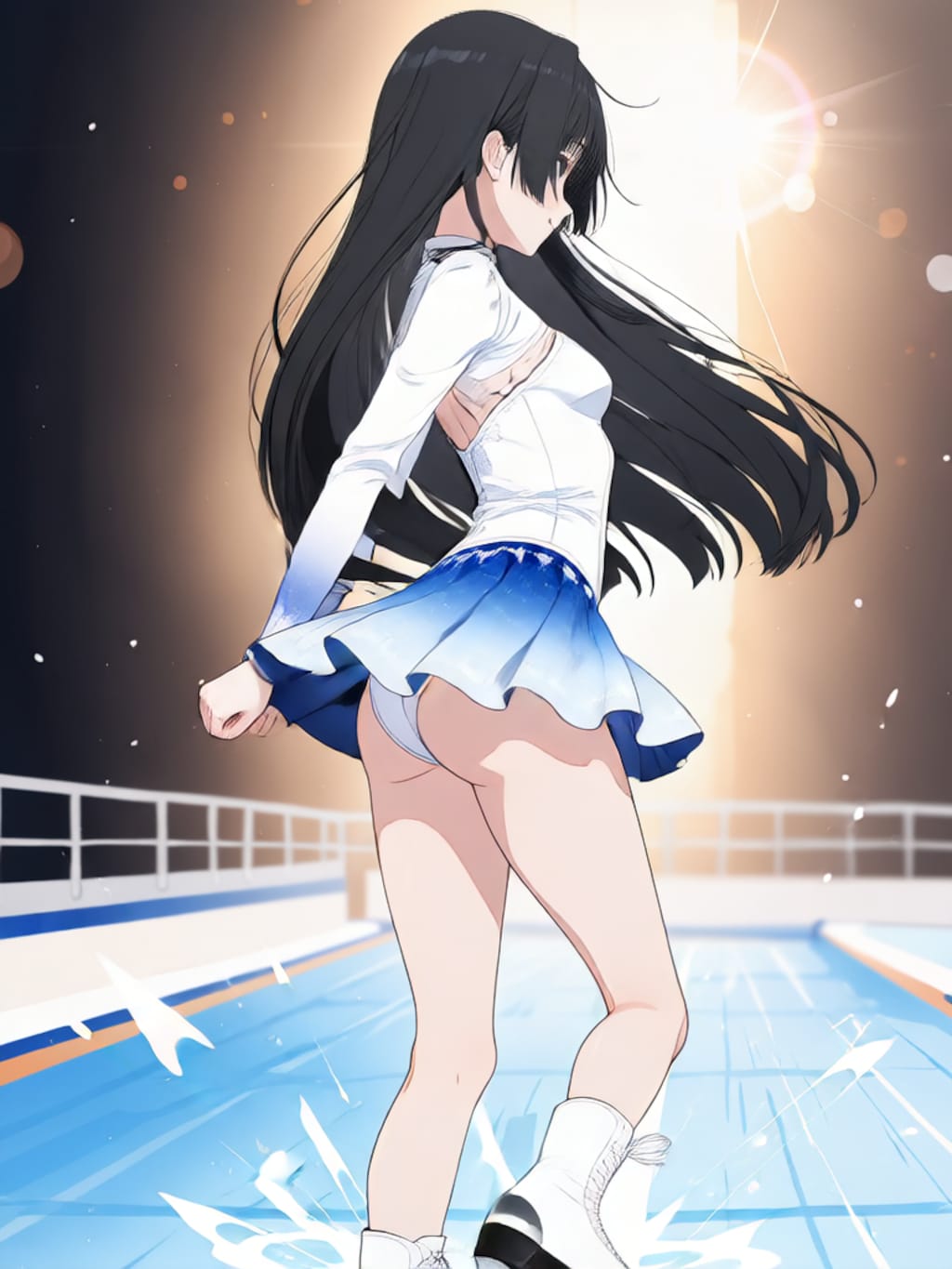 スケートでターン【パラパライラスト】