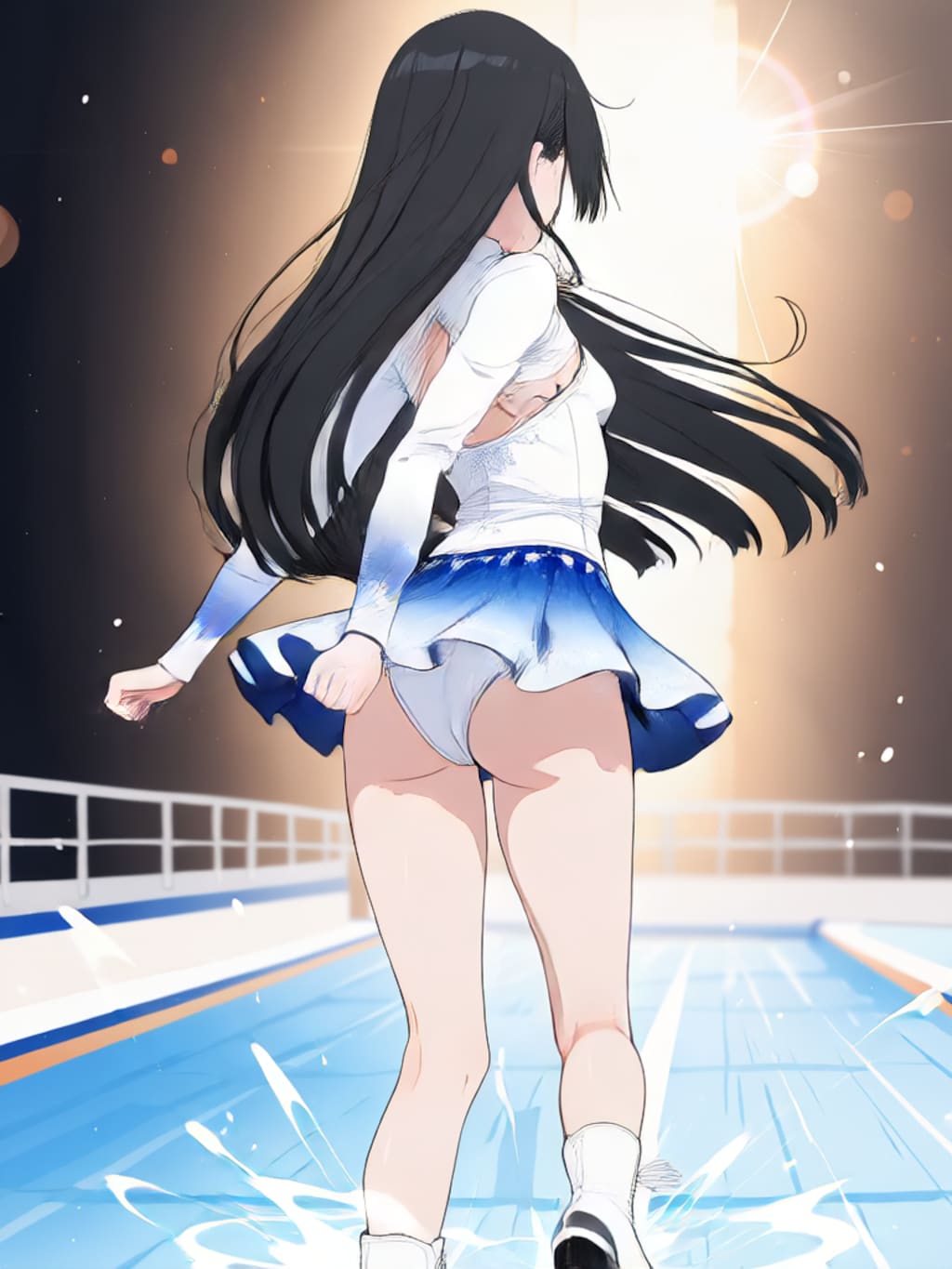 スケートでターン【パラパライラスト】