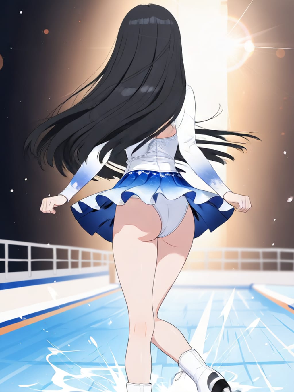 スケートでターン【パラパライラスト】