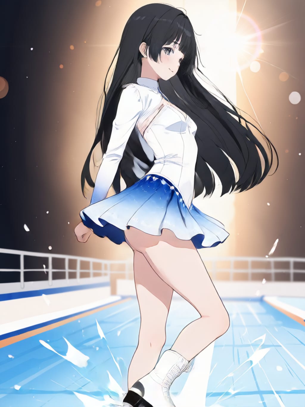 スケートでターン【パラパライラスト】