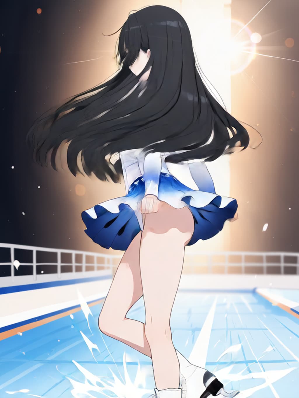 スケートでターン【パラパライラスト】