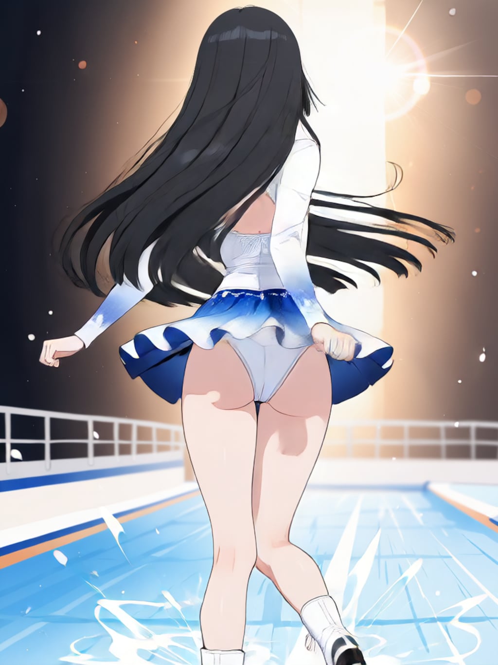 スケートでターン【パラパライラスト】