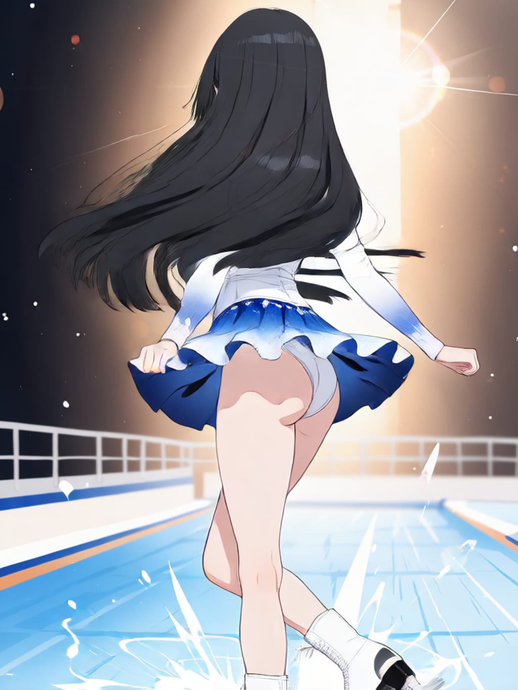 スケートでターン【パラパライラスト】