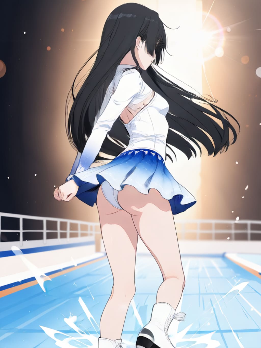 スケートでターン【パラパライラスト】