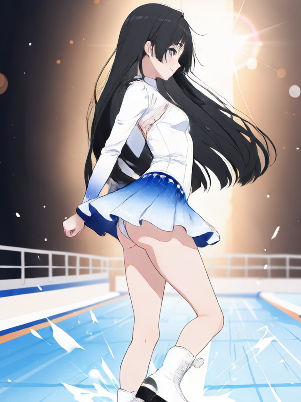 スケートでターン【パラパライラスト】