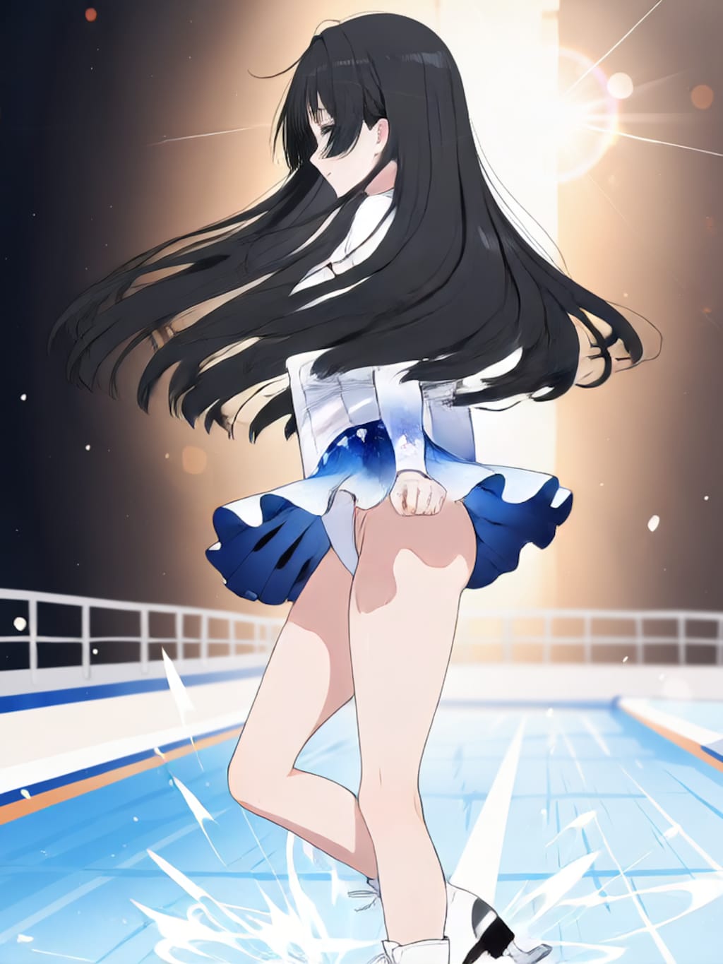 スケートでターン【パラパライラスト】