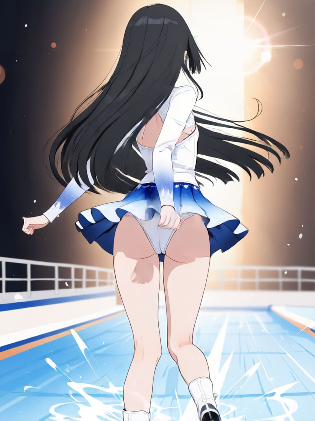 スケートでターン【パラパライラスト】