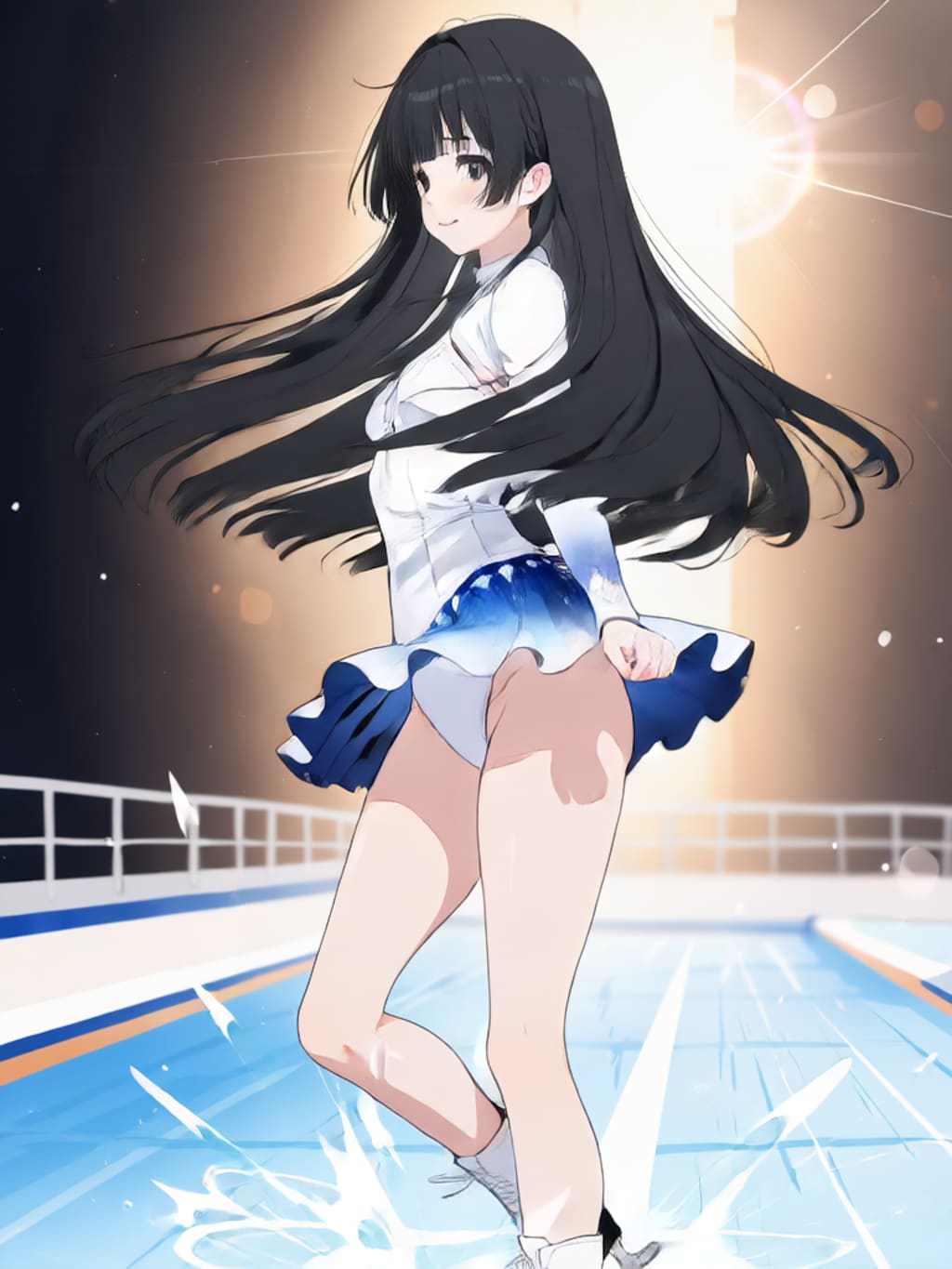 スケートでターン【パラパライラスト】